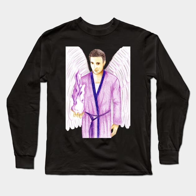 Archangel Zadkiel Keeper of the Violet Flame- Light Purple Long Sleeve T-Shirt by EarthSoul